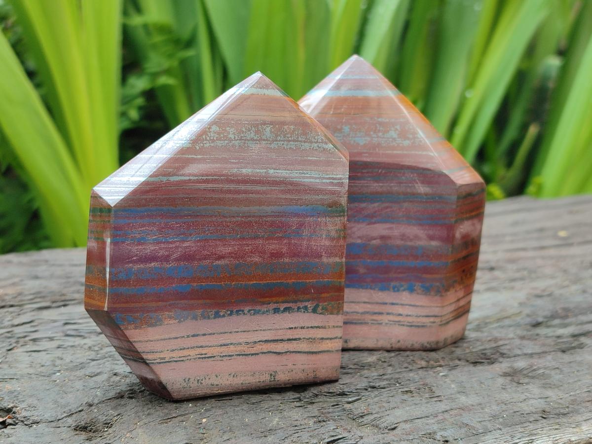 Polished Banded Tiger Iron Points x 3 From South Africa