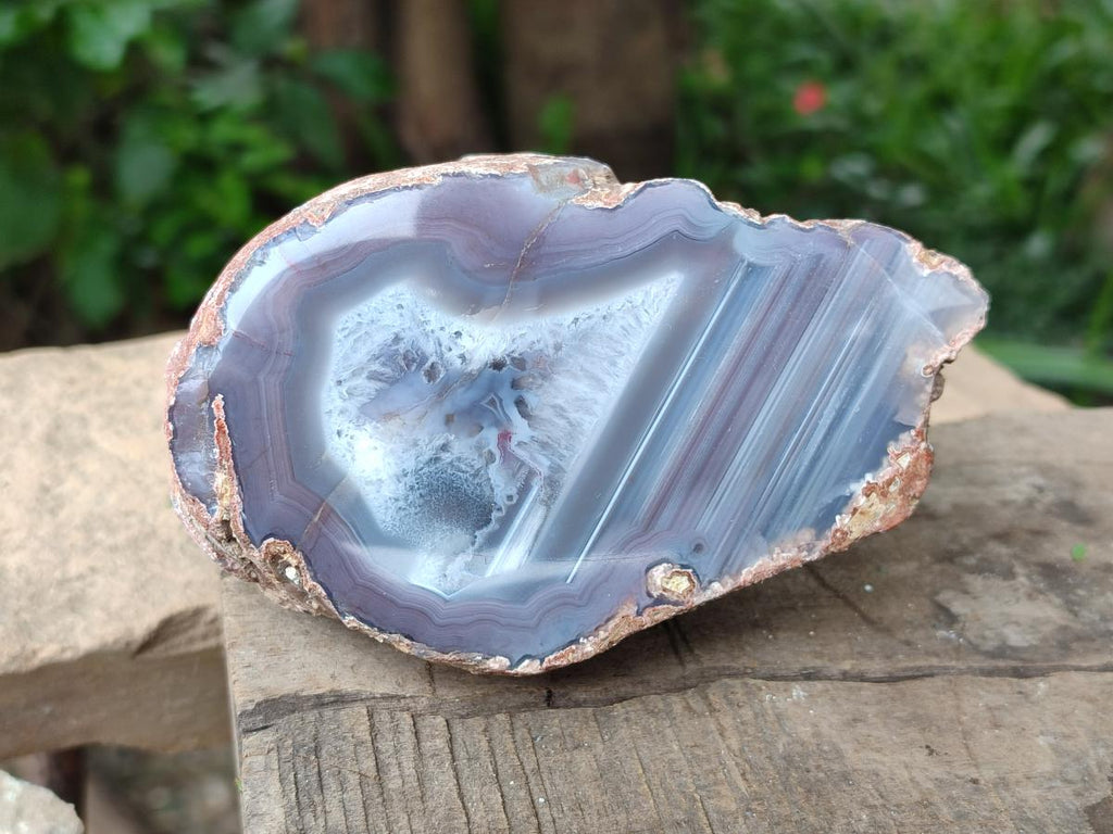Polished On One Side Red Shashe River Agate Nodules x 4 From Shashe River, Zimbabwe