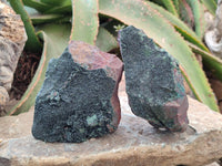 Natural Libethenite Crystals On Dolomite Matrix Specimens x 2 From Shituru, Congo