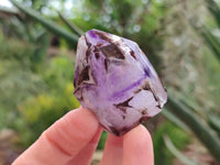 Polished Smokey Amethyst Window Quartz Crystals x 12 From Akansobe, Madagascar