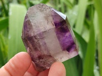 Polished Smokey Amethyst Window Quartz Crystals x 12 From Akansobe, Madagascar