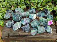 Natural Watermelon Fluorite Cobbed Specimens x 24 From Uis, Namibia
