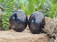 Polished Black Tourmaline Free Forms x 3 From Madagascar