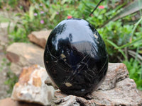 Polished Black Tourmaline Free Forms x 3 From Madagascar