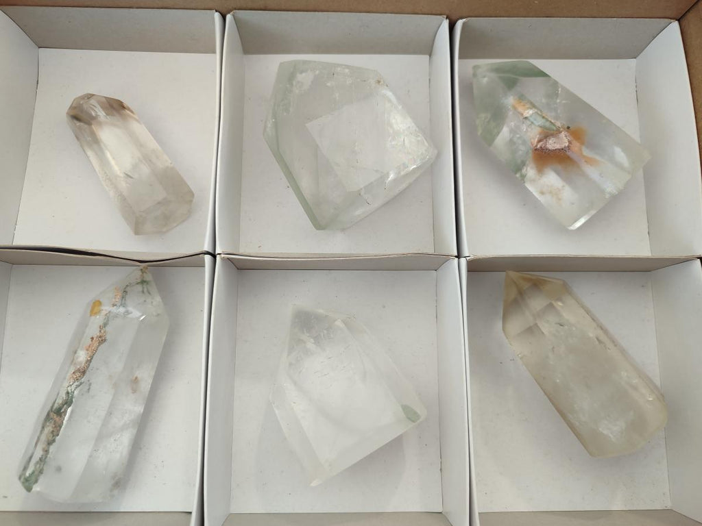 Polished Quartz Crystals With Inclusions x 6 From Madagascar