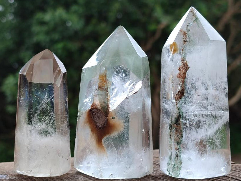 Polished Quartz Crystals With Inclusions x 6 From Madagascar