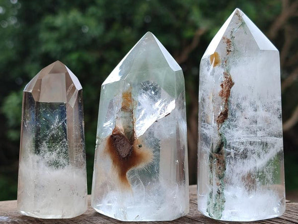 Polished Quartz Crystals With Inclusions x 6 From Madagascar