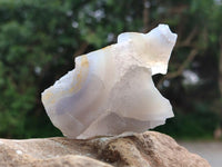 Natural Etched Blue Chalcedony Geode Specimens x 12 From Nsanje, Malawi