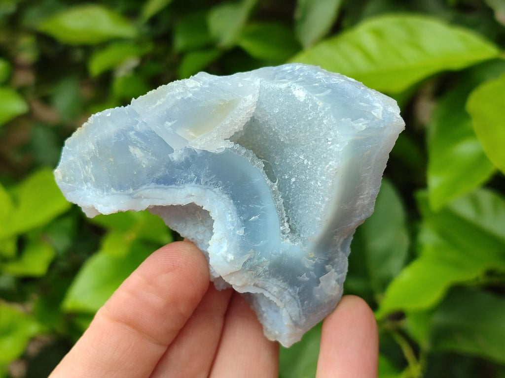 Natural Etched Blue Chalcedony Geode Specimens x 12 From Nsanje, Malawi