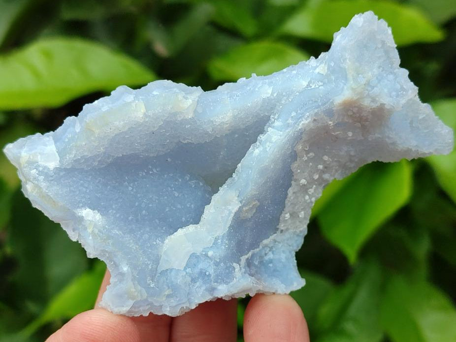 Natural Etched Blue Chalcedony Geode Specimens x 12 From Nsanje, Malawi