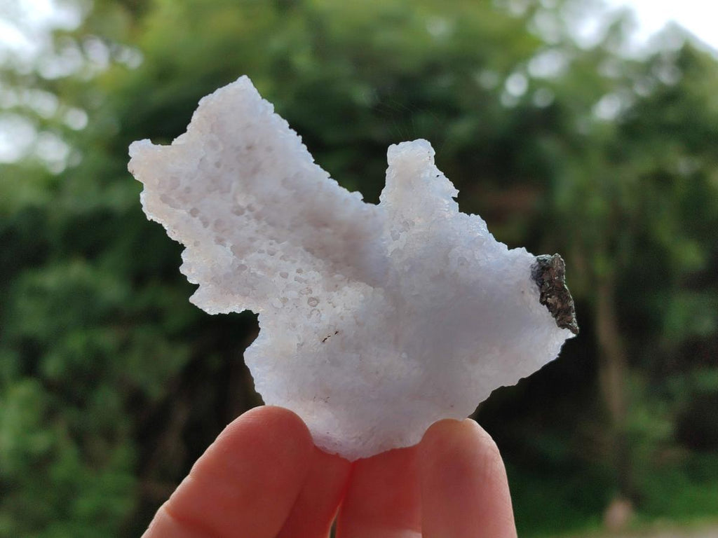 Natural Etched Blue Chalcedony Geode Specimens x 12 From Nsanje, Malawi