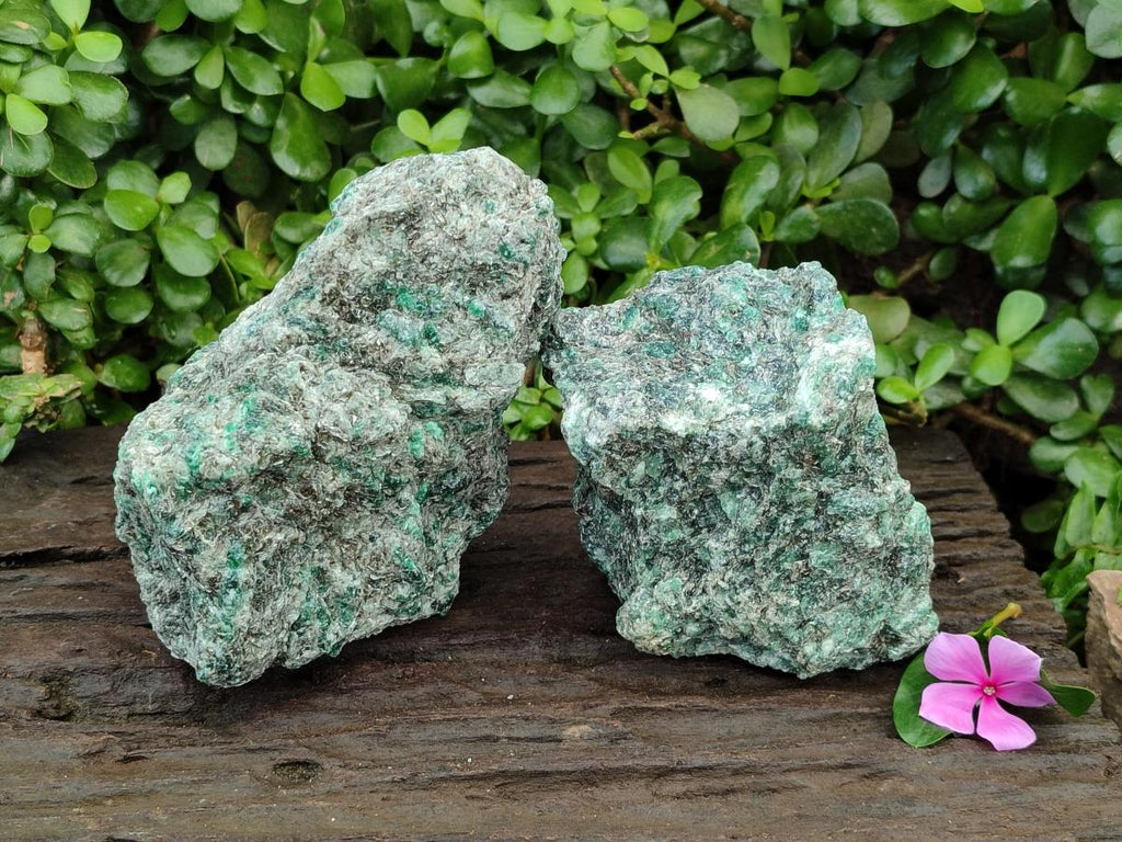 Natural Emerald Mica 'Mutokolite' Cobbed Specimens x 2 From Mutoko, Zimbabwe