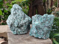 Natural Emerald Mica 'Mutokolite' Cobbed Specimens x 2 From Mutoko, Zimbabwe