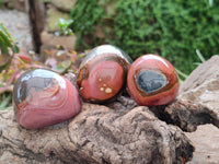 Polished On One Side Polychrome Jasper Nodules x 12 From NW Coast, Madagascar