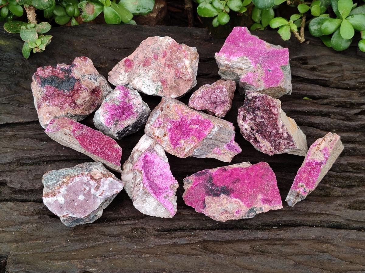 Natural Salrose Cobaltion Dolomite Specimens x 12 From Kakanda, Congo