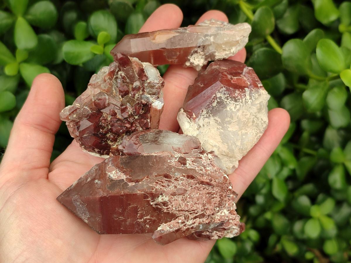 Natural Red Hematoid Quartz Crystal Clusters x 24 From Karoi, Zimbabwe