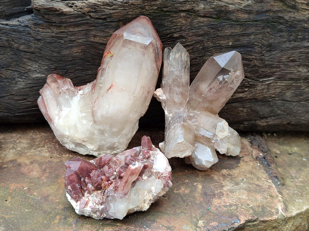 Natural Red Hematoid Quartz Crystal Clusters x 24 From Karoi, Zimbabwe