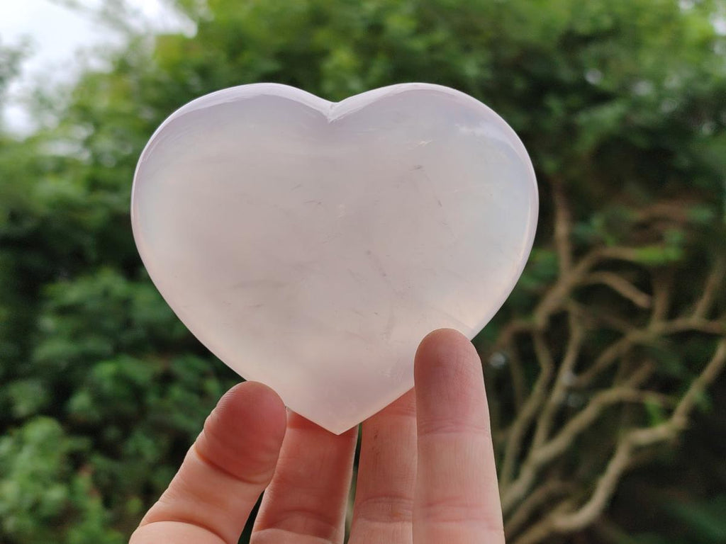 Polished Star Rose Quartz Hearts x 6 From Madagascar