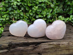 Polished Star Rose Quartz Hearts x 6 From Madagascar