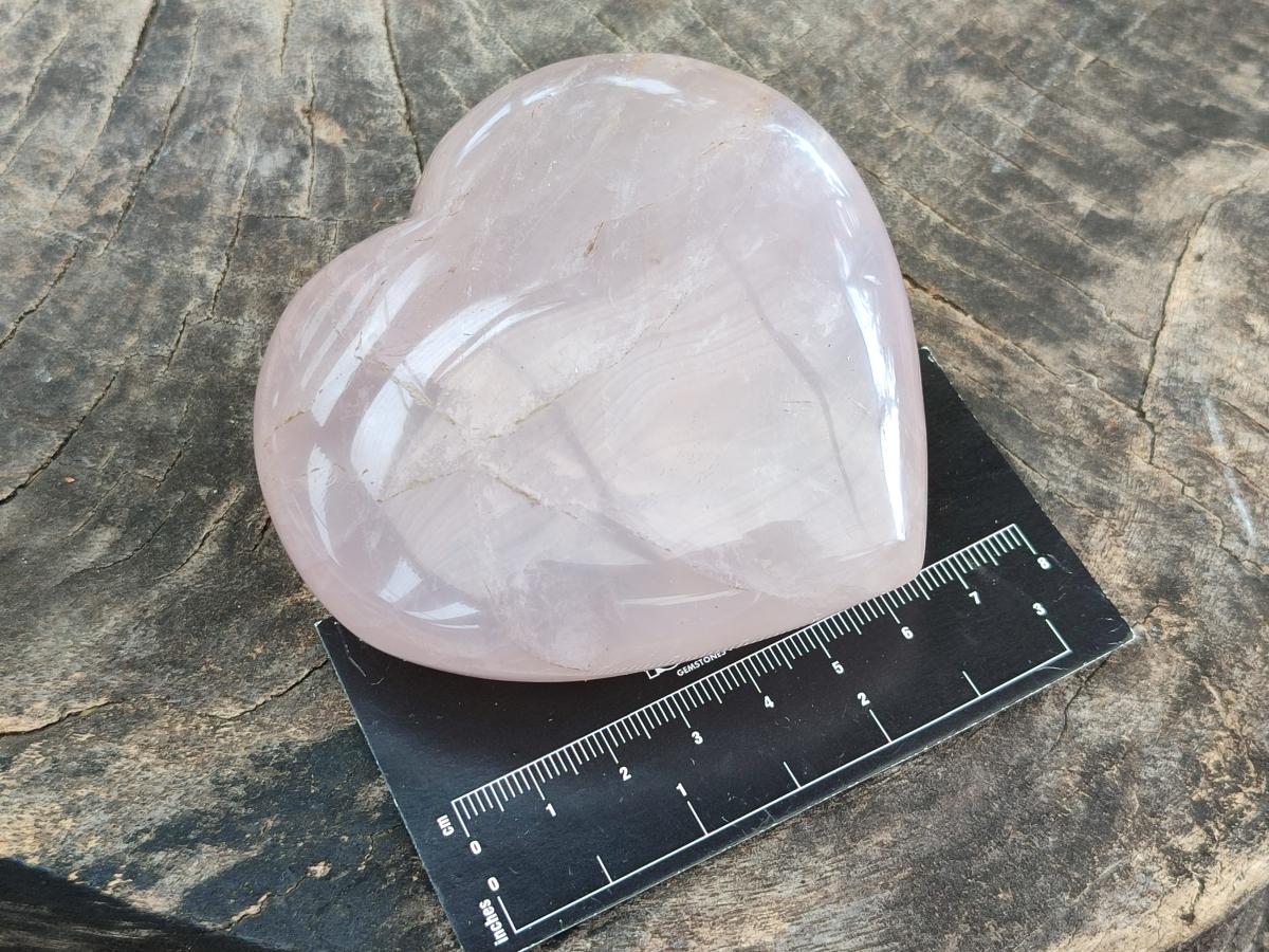 Polished Star Rose Quartz Hearts x 6 From Madagascar