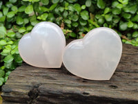 Polished Star Rose Quartz Hearts x 6 From Madagascar