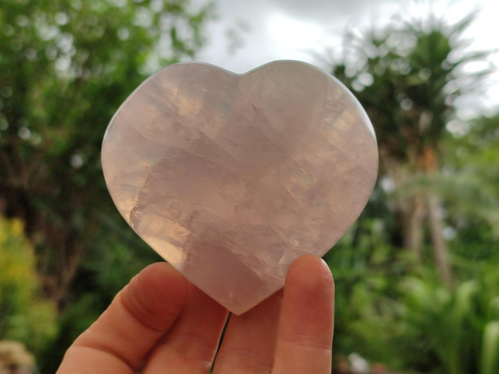 Polished Star Rose Quartz Hearts x 6 From Madagascar