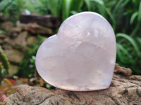 Polished Star Rose Quartz Hearts x 6 From Madagascar