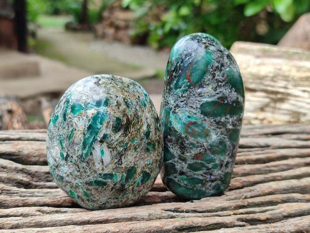 Polished Emerald Mica 'Mutokolite' Free Forms x 6 From Mutoko, Zimbabwe