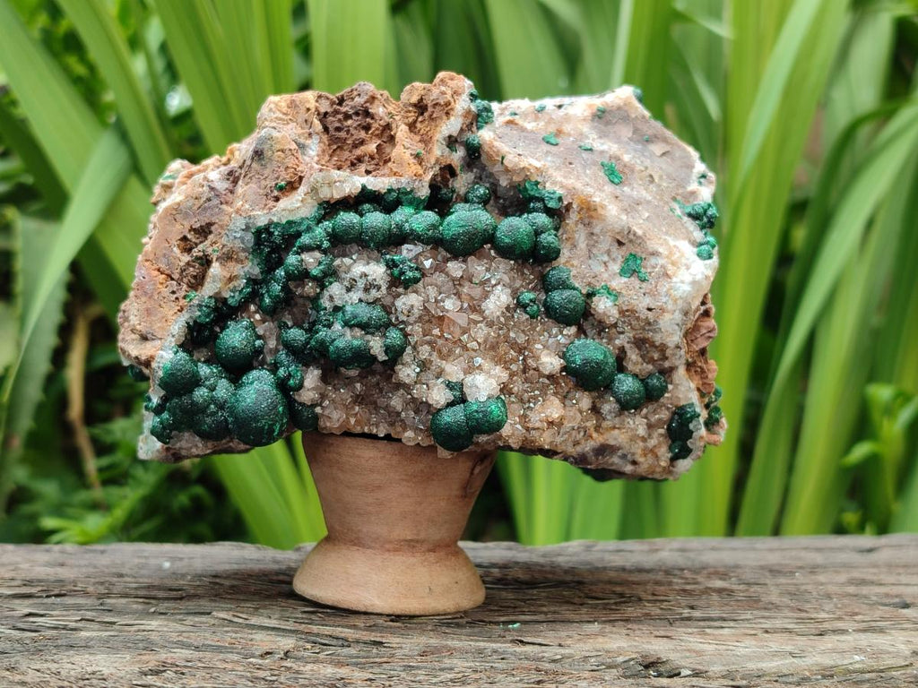 Natural Crystalline Ball Malachite And Quartz On Dolomite Specimens x 2 From Mindingi Mine, Kambove, Congo