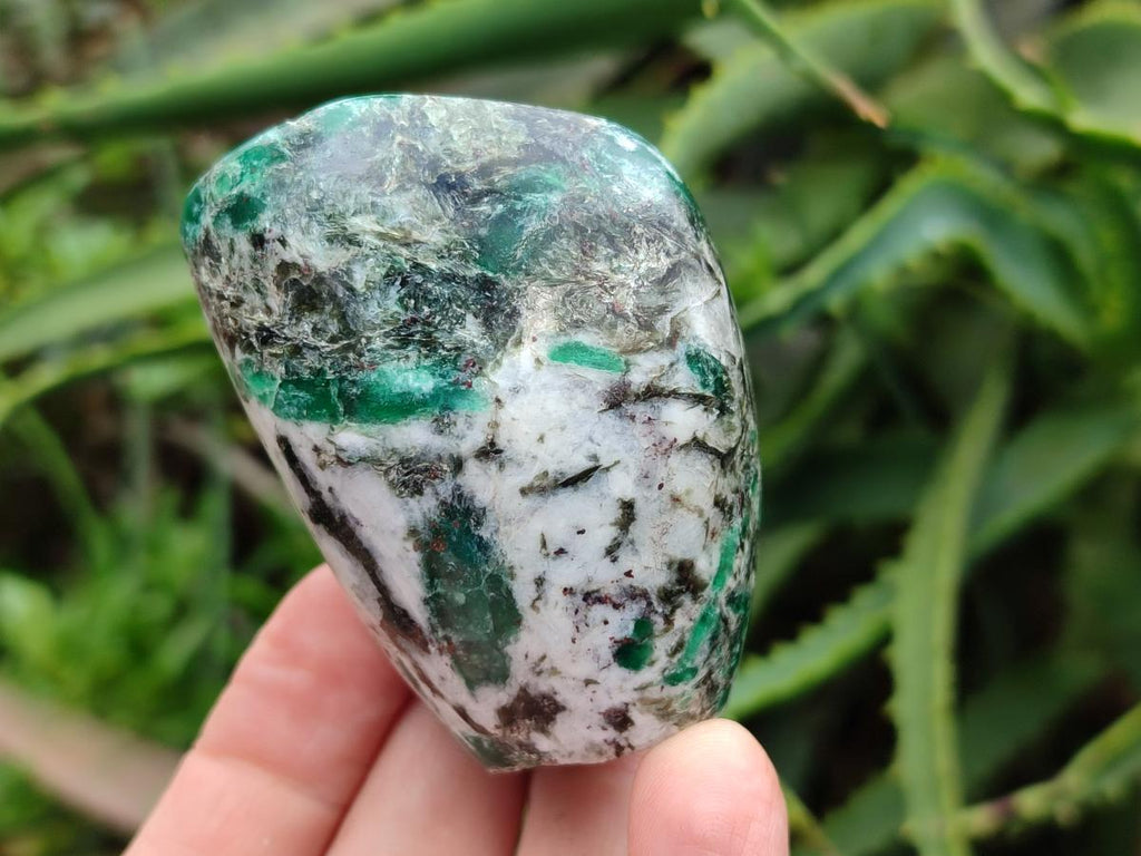 Polished Emerald Mica 'Mutokolite' Standing Free Forms x 6 From Mutoko, Zimbabwe