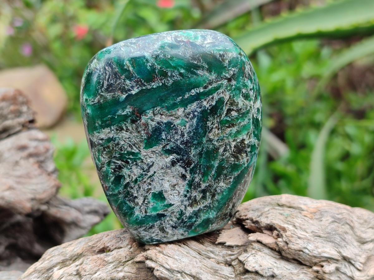 Polished Emerald Mica 'Mutokolite' Standing Free Forms x 6 From Mutoko, Zimbabwe