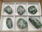 Polished Emerald Mica 'Mutokolite' Standing Free Forms x 6 From Mutoko, Zimbabwe