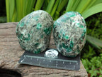 Polished Emerald Mica 'Mutokolite' Standing Free Forms x 6 From Mutoko, Zimbabwe