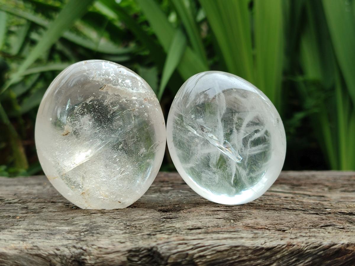 Polished Clear Rock Crystal Galets x 12 From Amoron’i Mania Madagascar