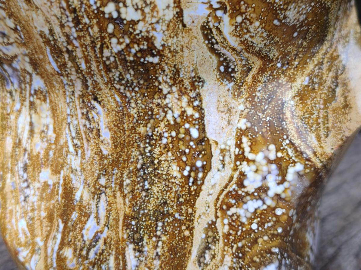 Hand Made Ocean Jasper Flame Carving x 1 From Madagascar