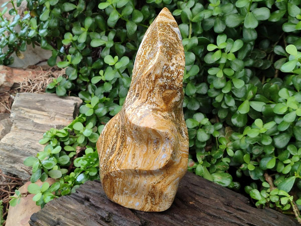 Hand Made Ocean Jasper Flame Carving x 1 From Madagascar - Toprock Gemstones and Minerals 