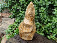 Hand Made Ocean Jasper Flame Carving x 1 From Madagascar