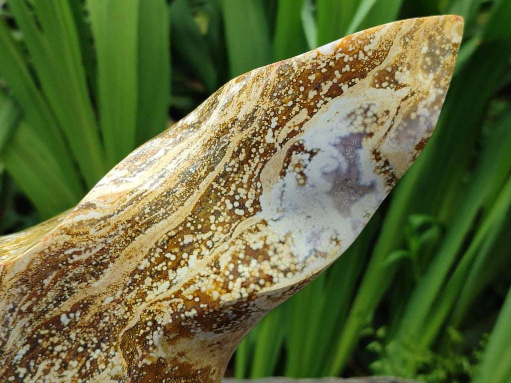 Hand Made Ocean Jasper Flame Carving x 1 From Madagascar - Toprock Gemstones and Minerals 