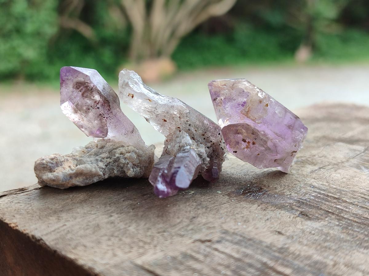 Natural Window Amethyst Crystals x 35 From Chiredzi, Zimbabwe