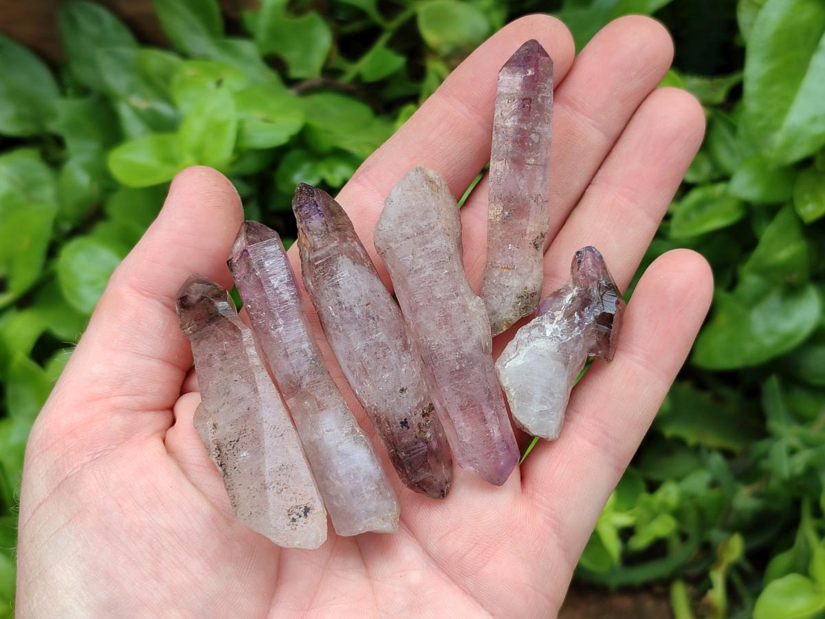 Natural Window Amethyst Crystals x 35 From Chiredzi, Zimbabwe