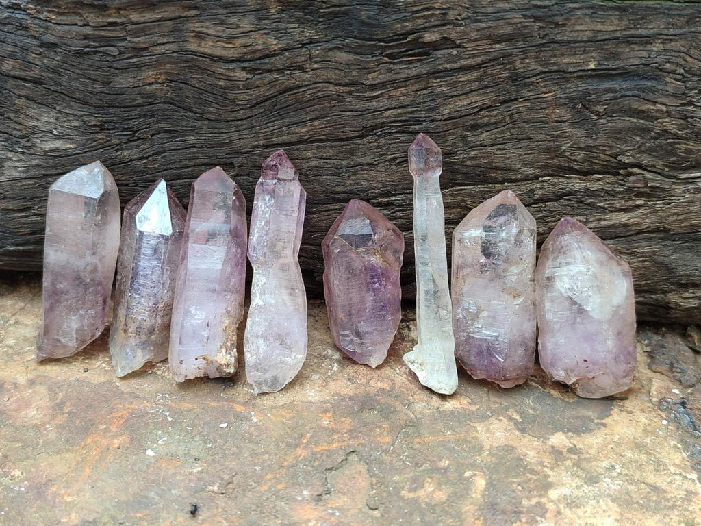 Natural Window Amethyst Crystals x 35 From Chiredzi, Zimbabwe