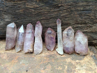 Natural Window Amethyst Crystals x 35 From Chiredzi, Zimbabwe