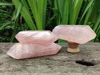 Polished Double Terminated Rose Quartz Crystals x 3 From Madagascar - Toprock Gemstones and Minerals 