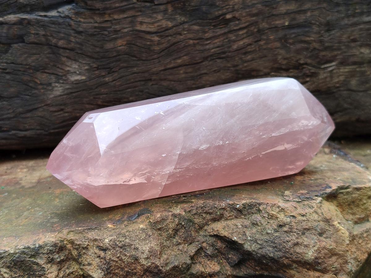 Polished Double Terminated Rose Quartz Crystals x 3 From Madagascar - Toprock Gemstones and Minerals 