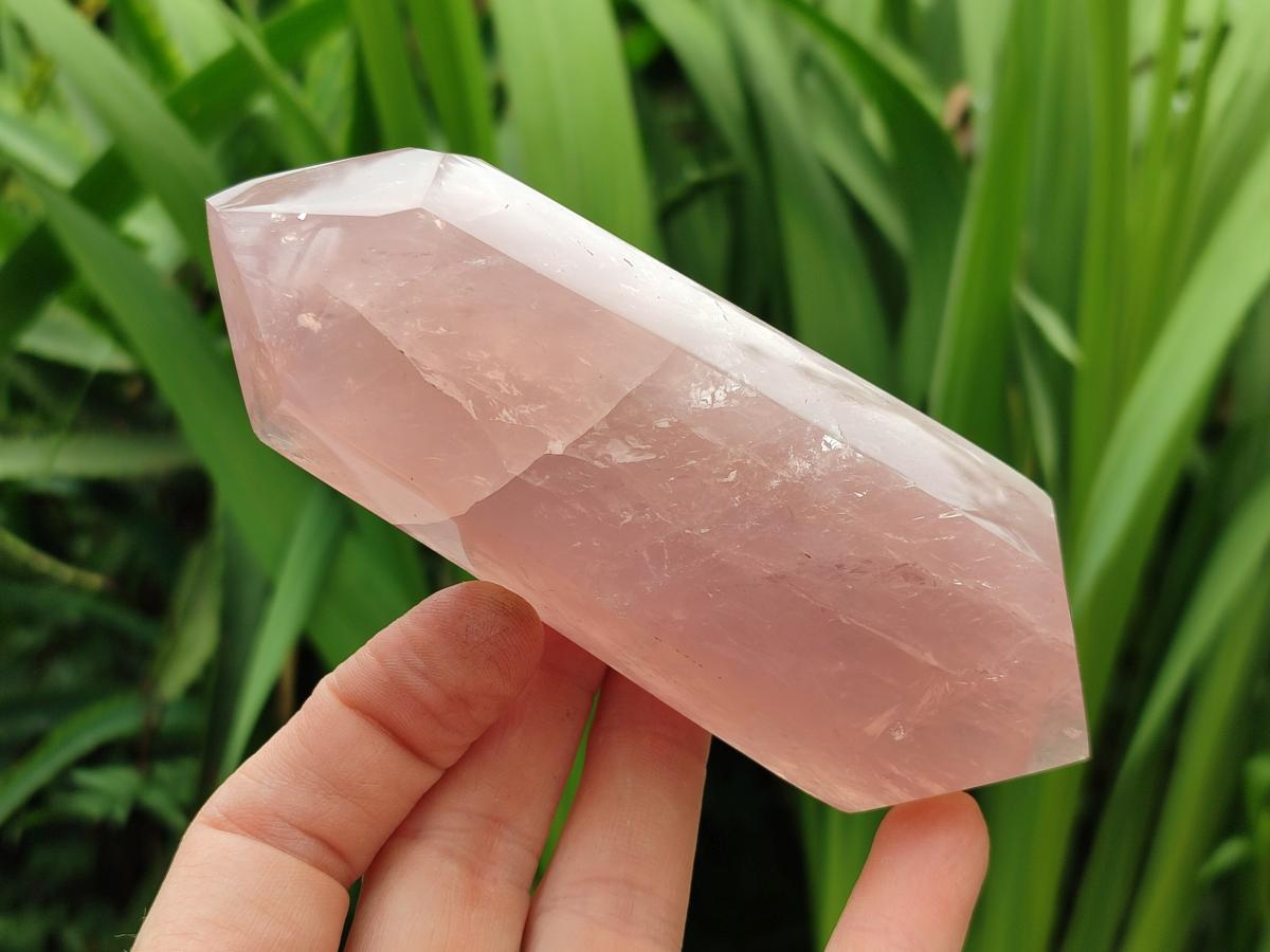 Polished Double Terminated Rose Quartz Crystals x 3 From Madagascar - Toprock Gemstones and Minerals 