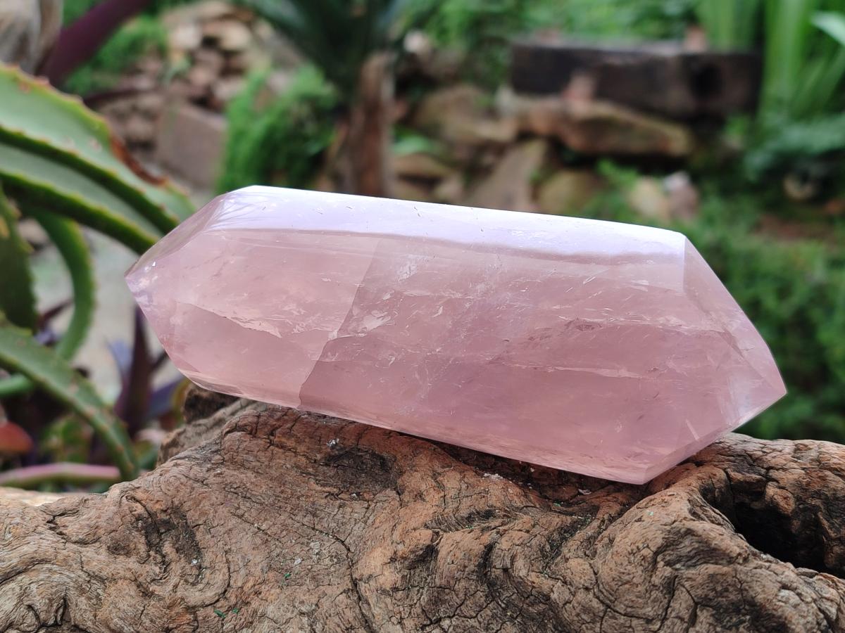 Polished Double Terminated Rose Quartz Crystals x 3 From Madagascar - Toprock Gemstones and Minerals 