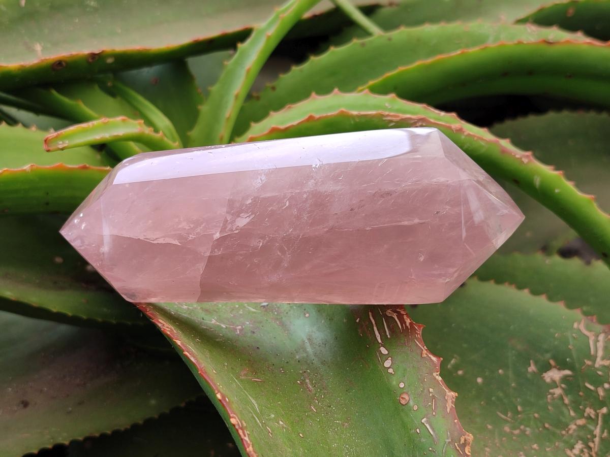 Polished Double Terminated Rose Quartz Crystals x 3 From Madagascar