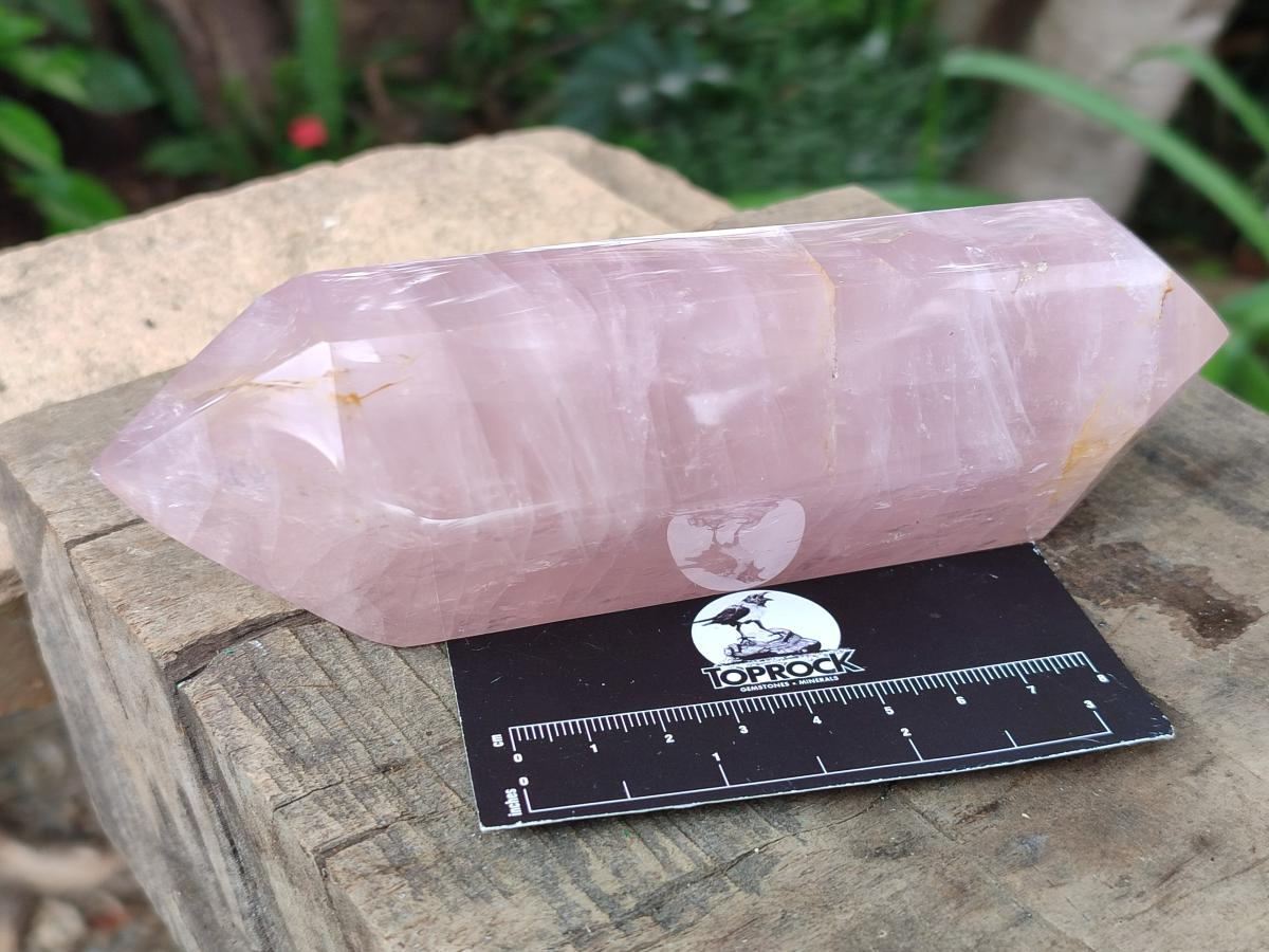 Polished Double Terminated Rose Quartz Crystals x 3 From Madagascar - Toprock Gemstones and Minerals 
