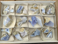 Natural Blue Lace Agate Geode Specimens x 19 From Nsanje, Malawi