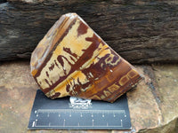 Polished On One Side Nguni Jasper Slices x 3 From Northern Cape, South Africa